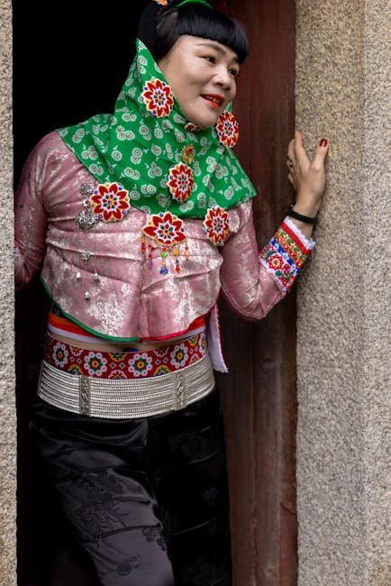 Achang traditional clothing and textile details