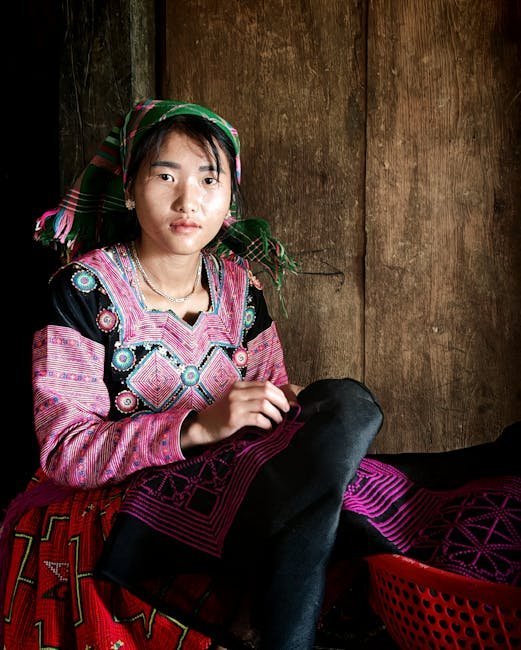 Hani traditional clothing and textile details