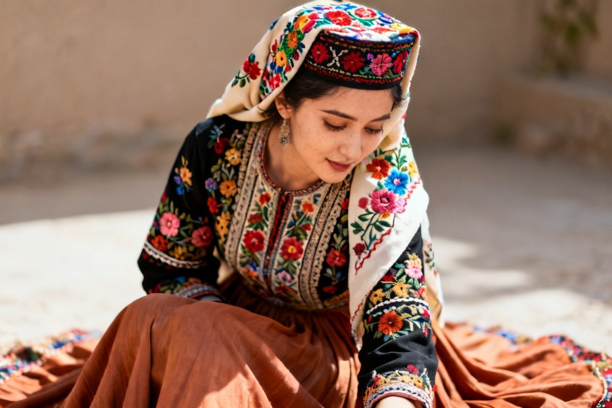 Hui female traditional clothing and silver ornaments