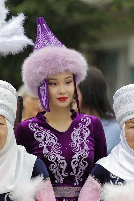 Kyrgyz traditional clothing and textile details