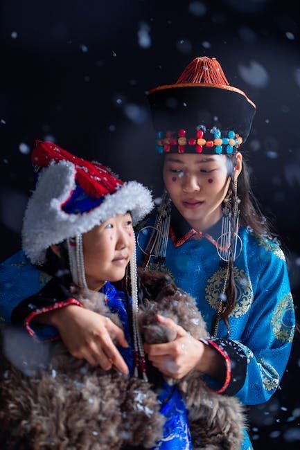 Mongolian traditional clothing and textile details
