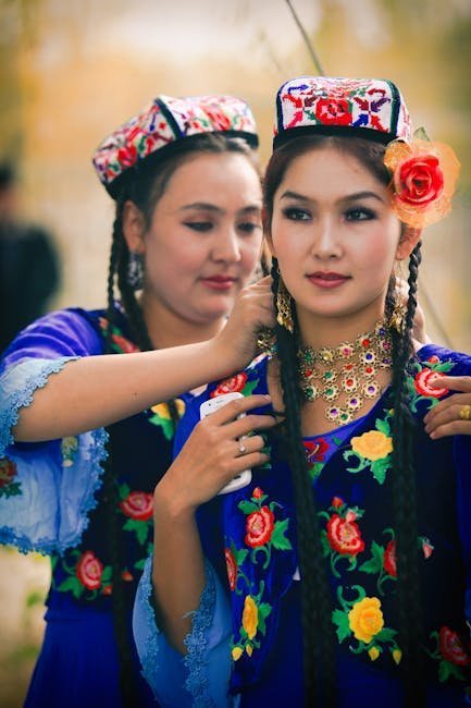 Tajik traditional clothing and textile details