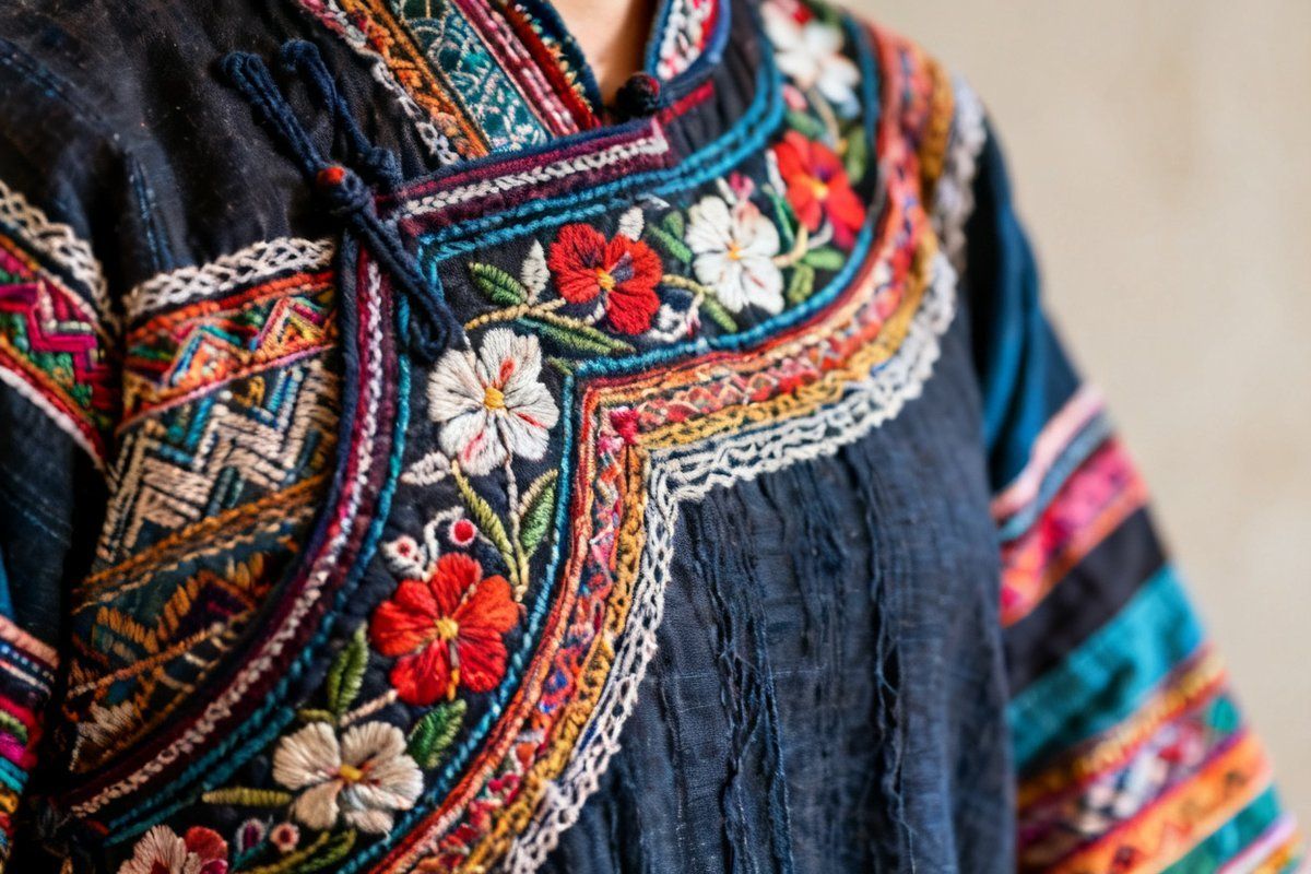 Yi traditional clothing and textile details