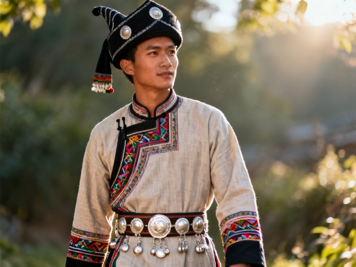 Yi male traditional clothing and headwear